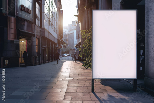 White Sign Along Street