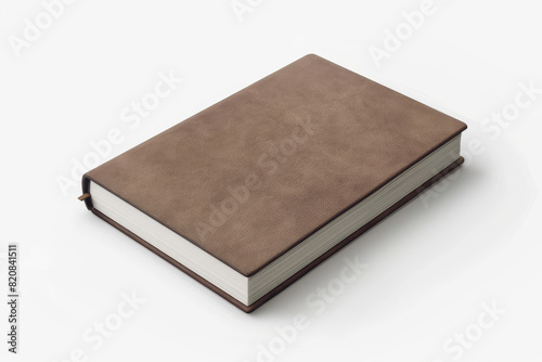 Brown Book on White Background