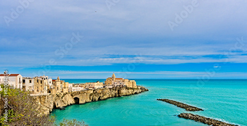 view of the coast of the region sea, Vieste, Italy, Europe, March 2024