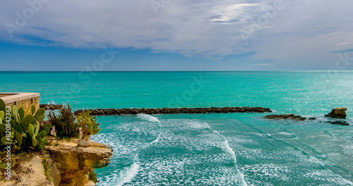 Photos view of the sea from the sea, Vieste, Italy, Europe, March 2024
