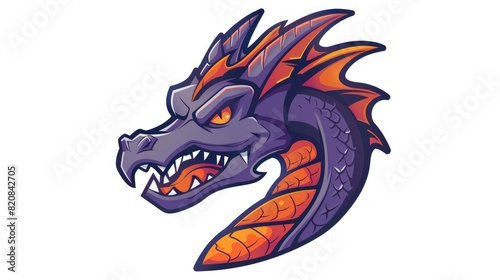Wallpaper Mural Dragon Head Cartoon Happy Mascot Logo AI generated Torontodigital.ca
