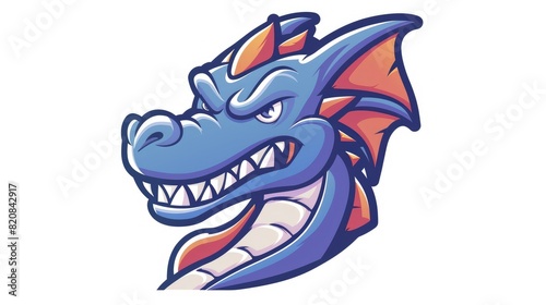 Wallpaper Mural Dragon Head Cartoon Happy Mascot Logo AI generated Torontodigital.ca