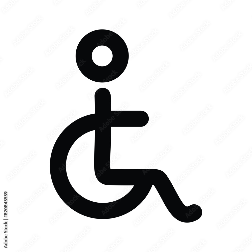 Handicapped patient, Disabled man flat vector icon, ready to use Handicapped patient, Disabled man flat vector icon, ready to use