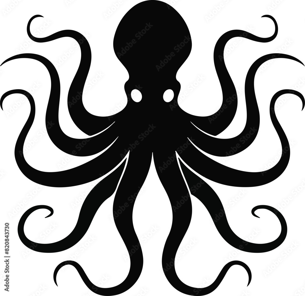 a striking vector silhouette of an octopus.eps a striking vector silhouette of an octopus.eps