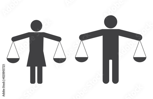 people man woman with scale