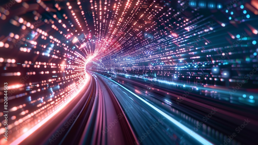 Hypersonic Highway, A Glowing Vortex of Data Represents Unparalleled Speed Abstract background Hypersonic Highway, A Glowing Vortex of Data Represents Unparalleled Speed Abstract background