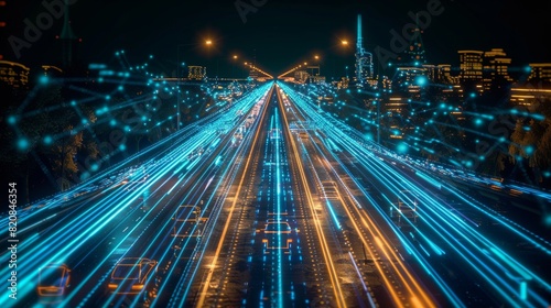 Hyperspeed Highways  Glowing Lines Carry the Power of 5G