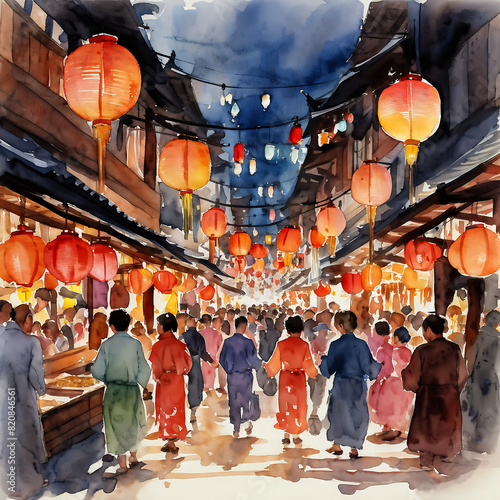 Wallpaper Mural 日本のお祭り風景 Torontodigital.ca