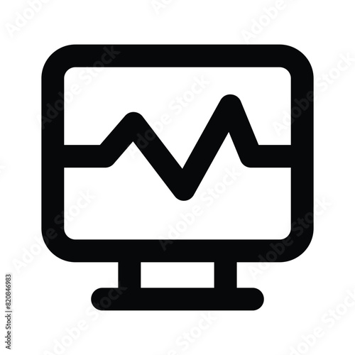 An icon of heartbeat monitor, electrocardiogram machine vector design