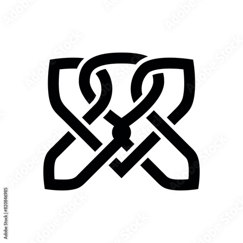 Binding. Knot. Celtic. Flower. Endless knot.Template for plotter laser cutting (cnc), wood carving, paper cutting, metal engraving or printing.