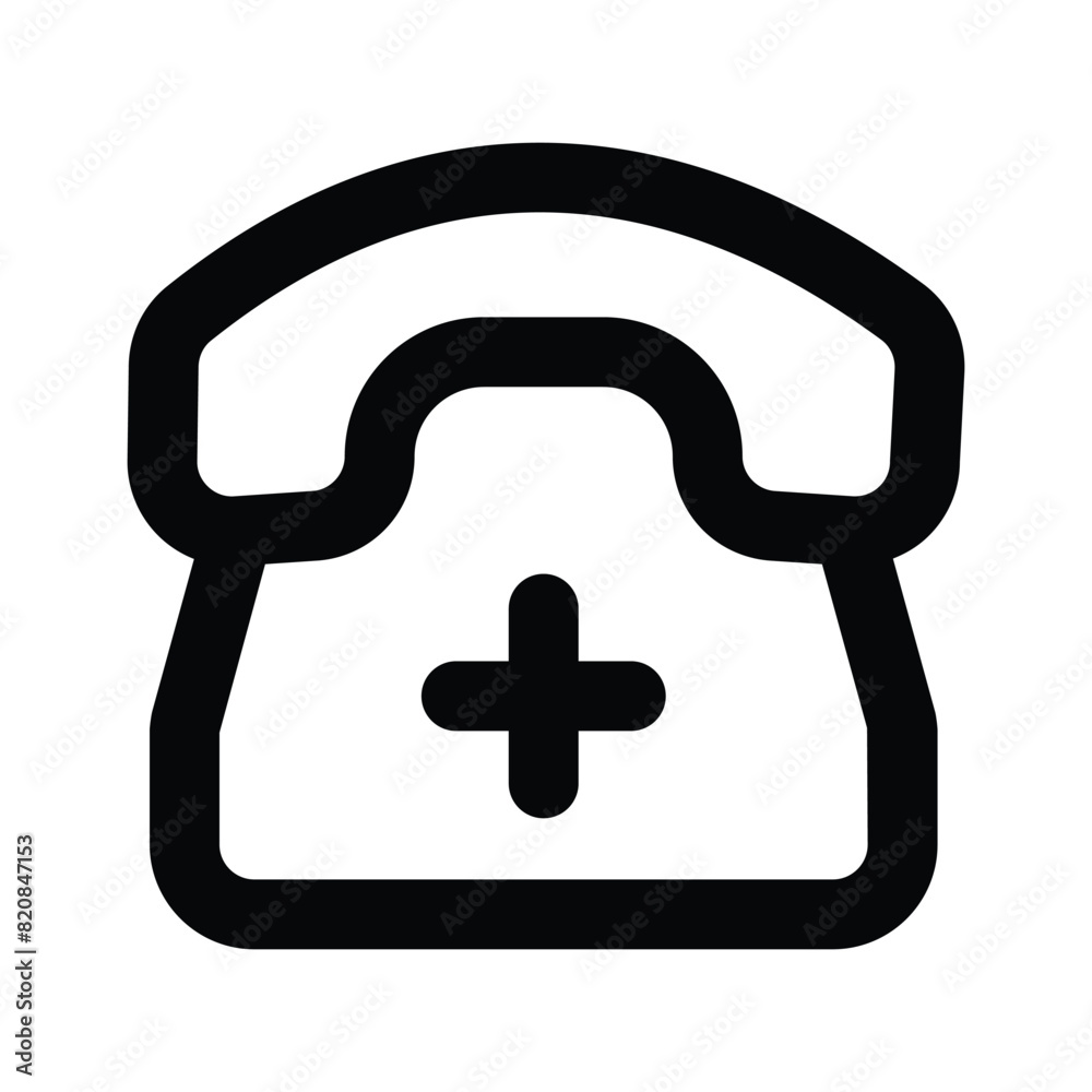Medical sign on telephone is showing medical helpline vector Medical sign on telephone is showing medical helpline vector