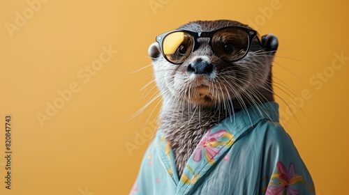 An otter wearing sunglasses and a hawaiian shirt is the perfect definition of summer.