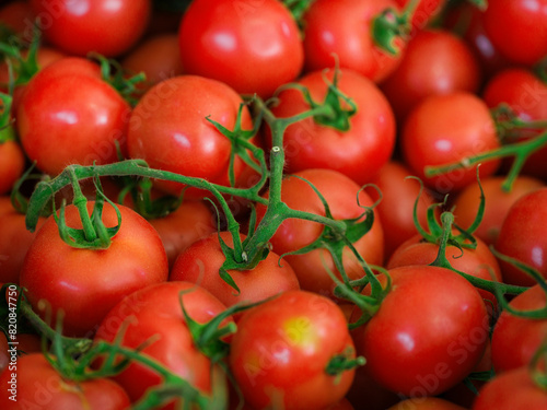 fresh and delicious tomatoes at the market