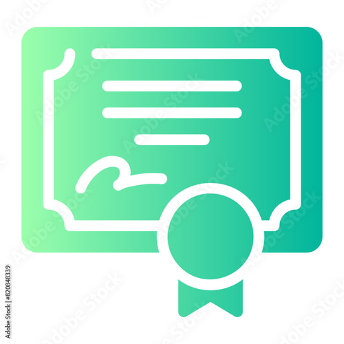 certificate gradient icon