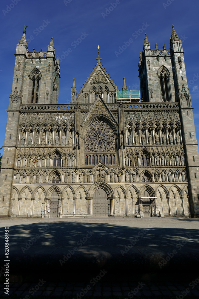 A beautiful view of the Nidaros Cathedral in Trondheim Norway