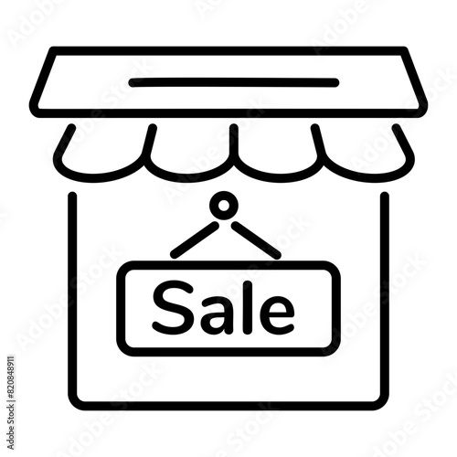 Check out linear icon of shop sale 
