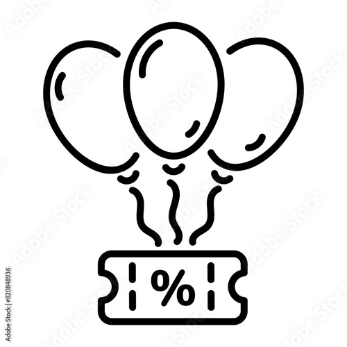 Trendy linear icon of sale event 
