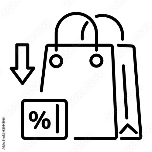 A customizable line icon of discount offer 