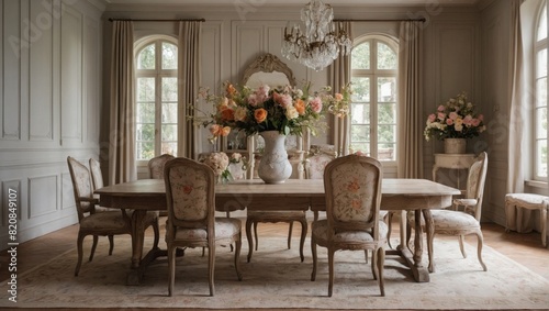 classical french country dining room elegant furniture charming atmosphere