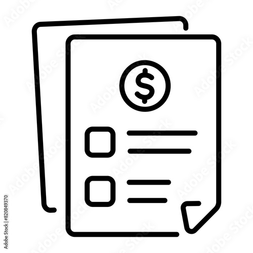 Grab this line icon of price list 