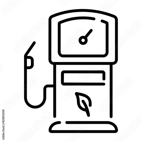 Check out outline icon of biofuel station 