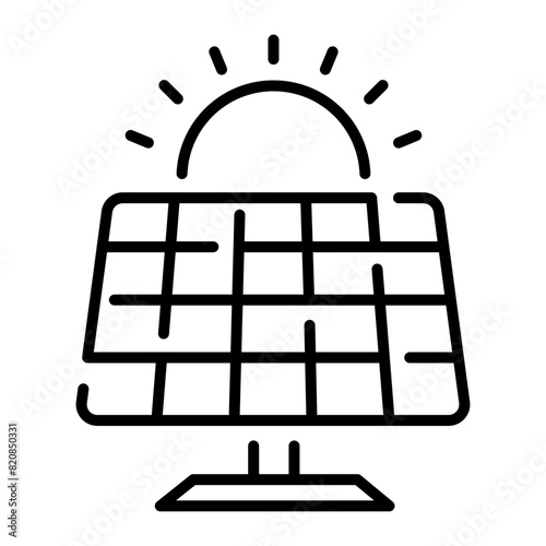 Grab this outline icon of solar panel  