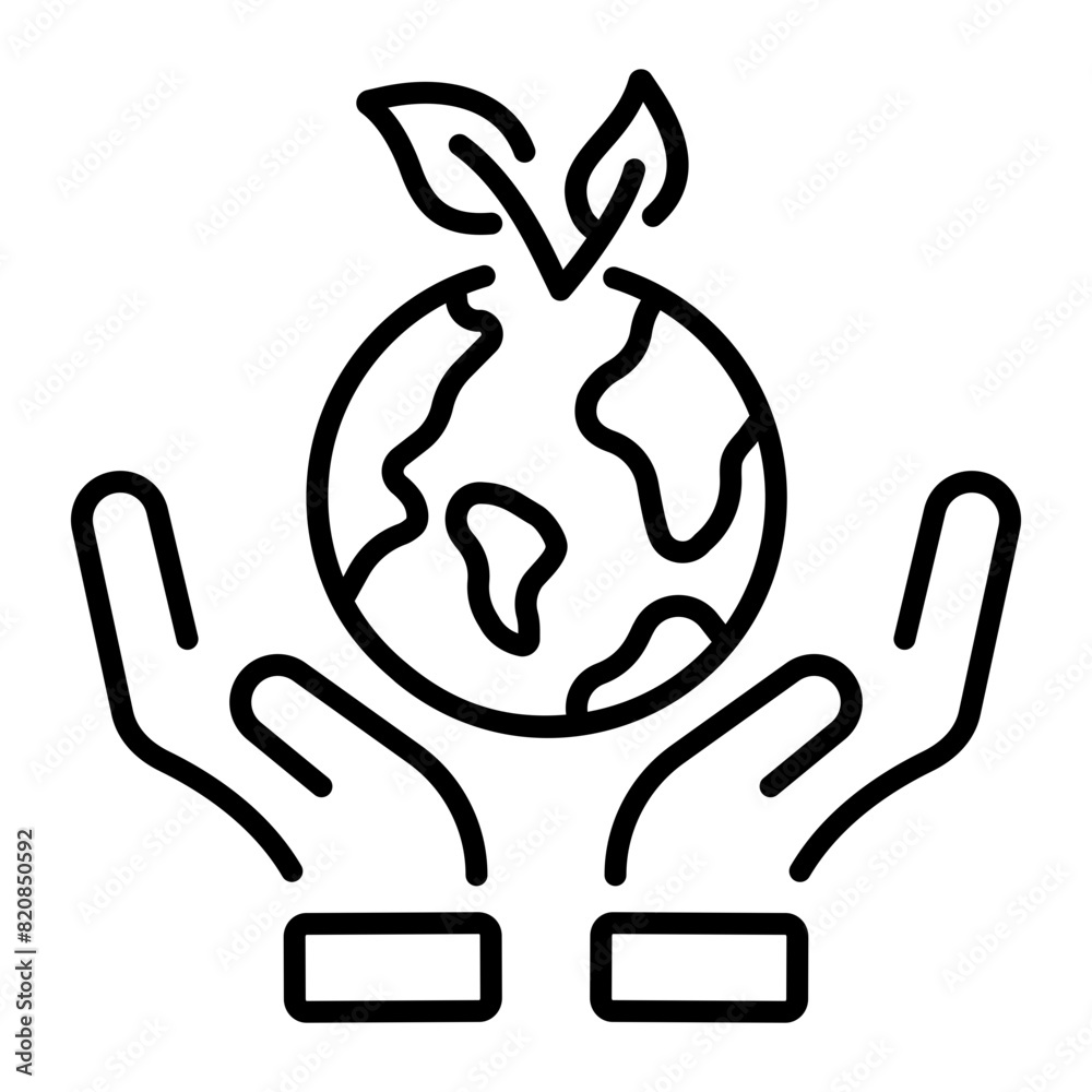 An icon of environment care in line style An icon of environment care in line style