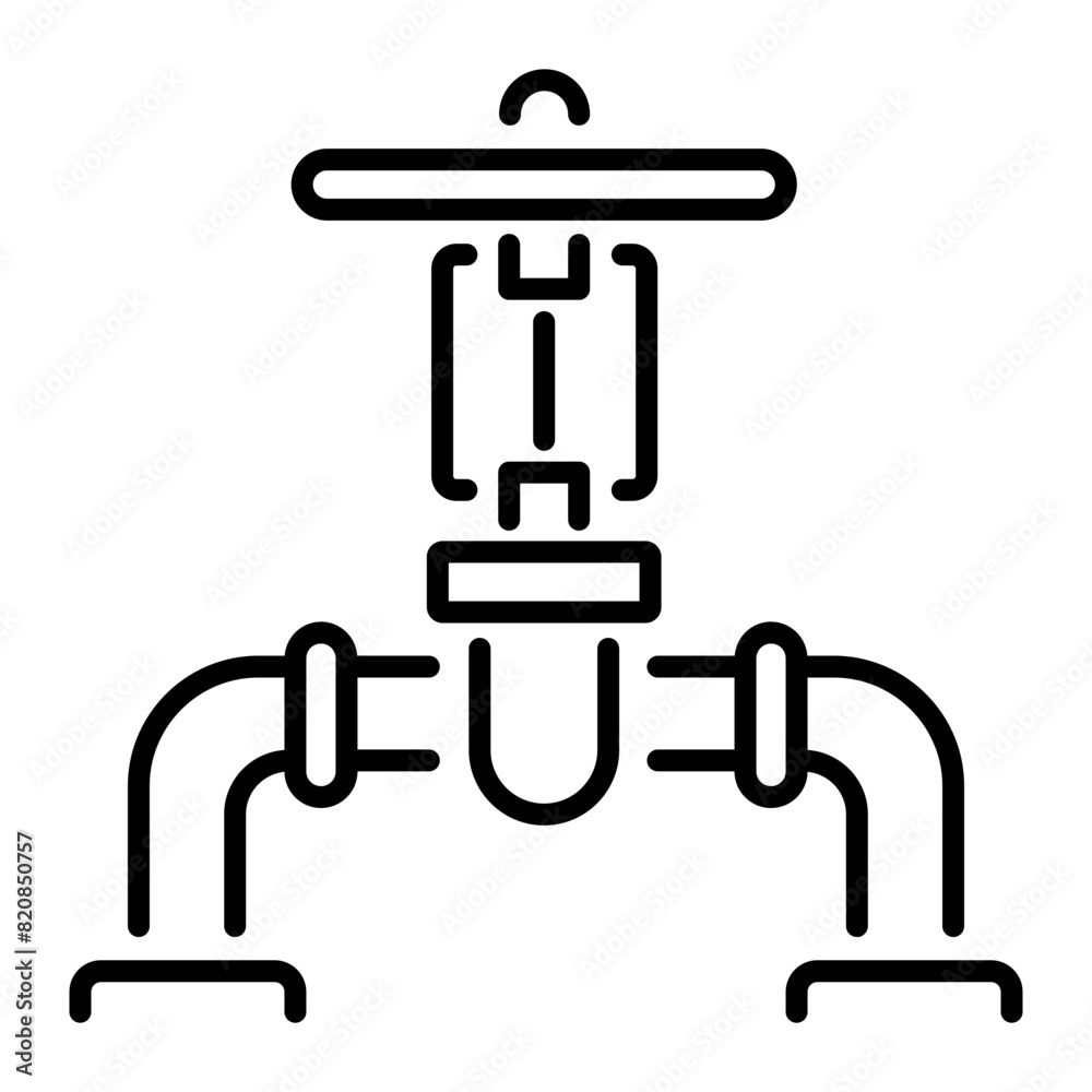 Trendy linear icon of a gas valve Trendy linear icon of a gas valve