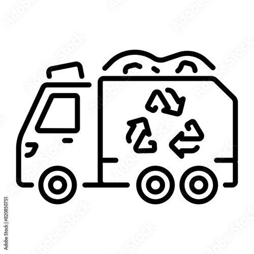 Grab this linear icon of a recycling truck 
