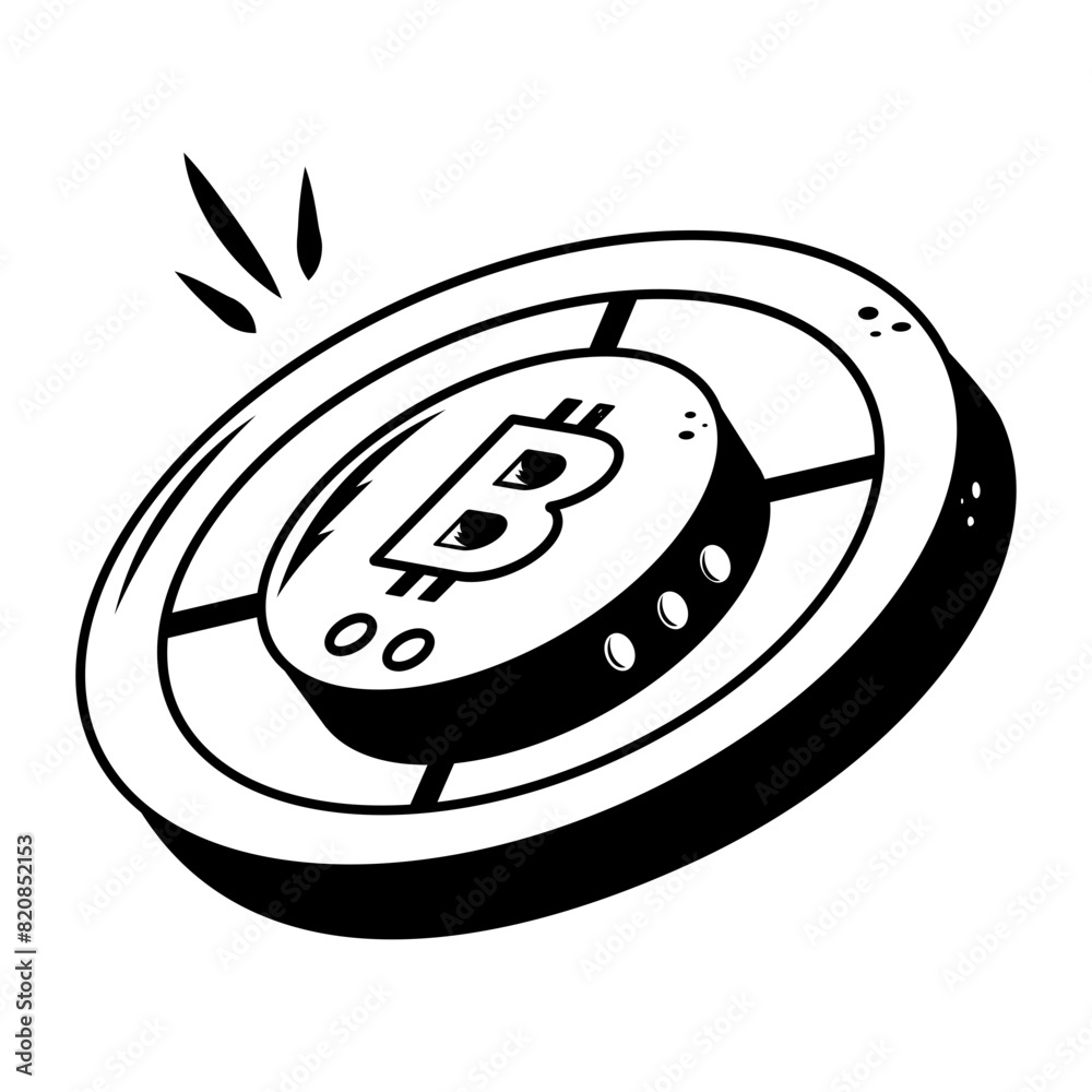 Grab this hand drawn icon of future currency Grab this hand drawn icon of future currency