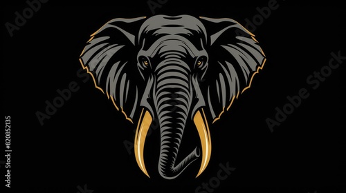 Wallpaper Mural Elephant mascot design on black background AI generated Torontodigital.ca