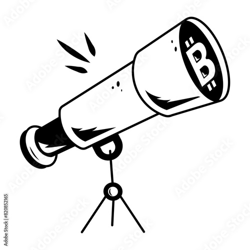 Editable hand drawn icon of crypto vision 