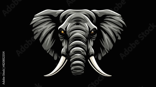 Wallpaper Mural Elephant mascot design on black background AI generated Torontodigital.ca