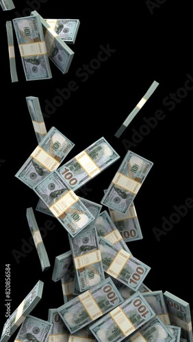 Falling dollars transition – 3d render with alpha channel.
