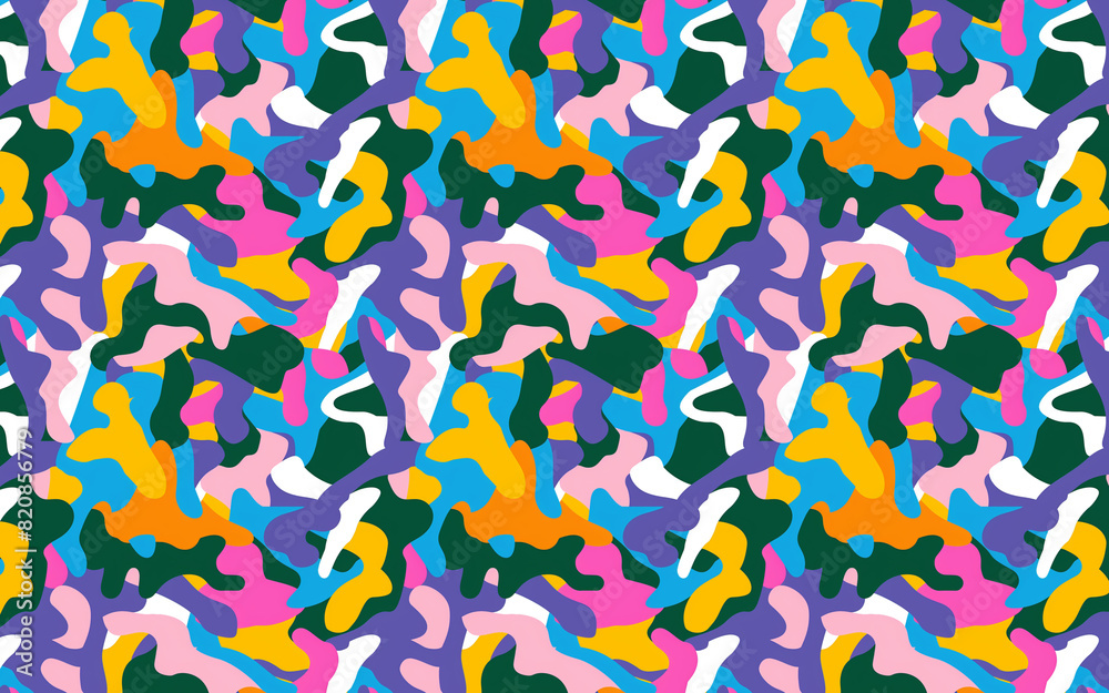 Colorful Abstract Organic Shapes Pattern
