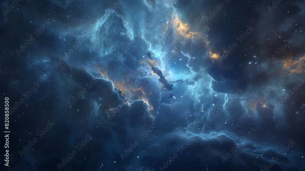 Fototapeta premium Ethereal Molecular Cloud Formation in Deep Space Cinematic SciFi Atmosphere and Celestial Haze
