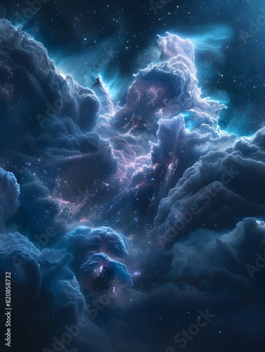 Majestic Molecular Cloud Formation A D Rendered Cosmic Vista © Bos Amico