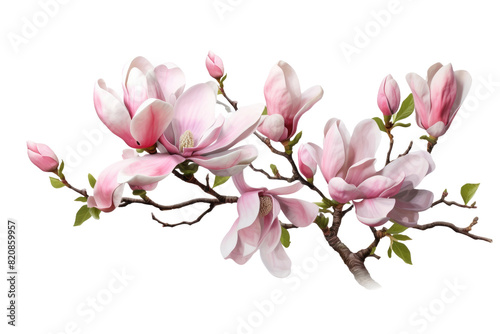 Ethereal Ballet of Pink Magnolia on Transparent PNG Background...