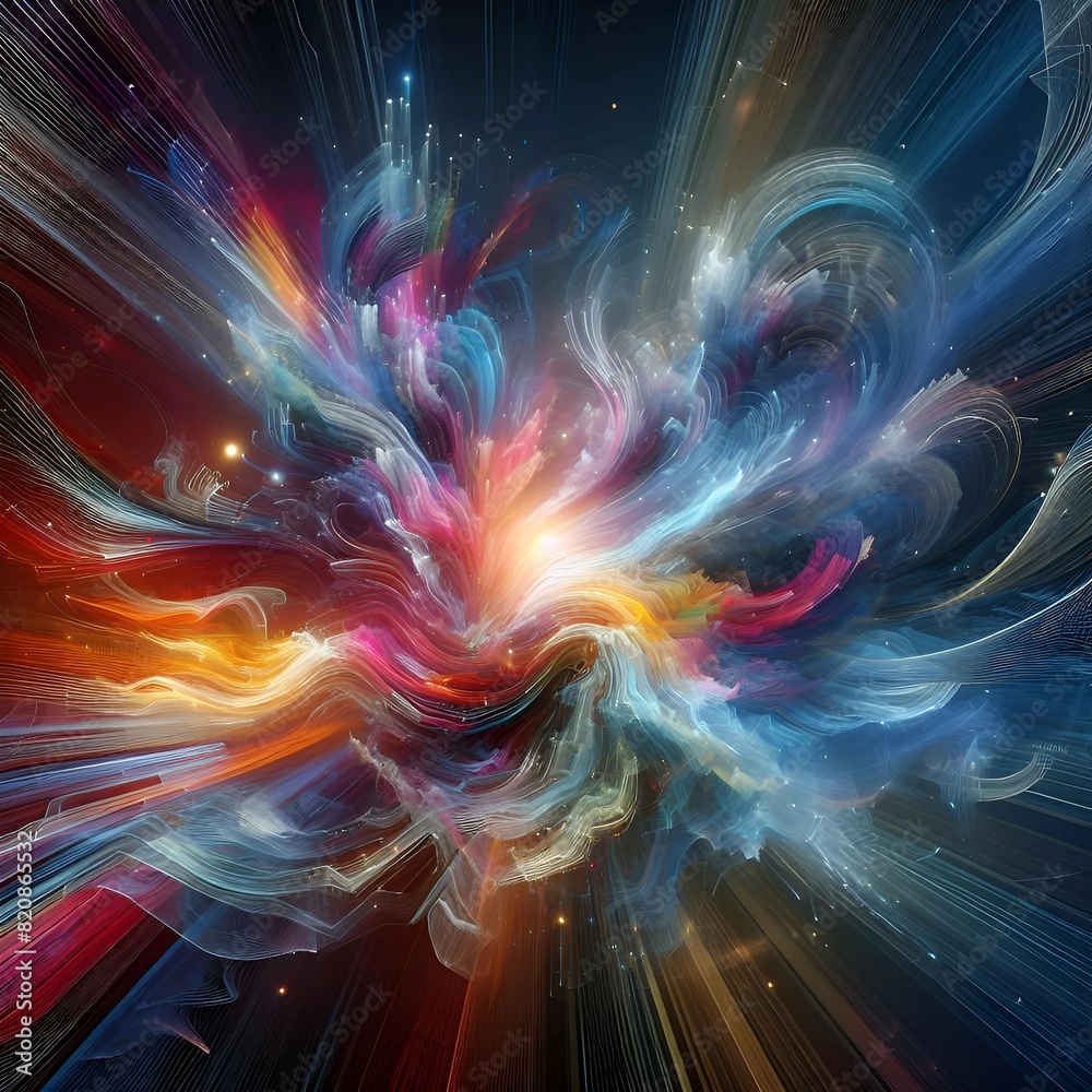 Background with colorful lines