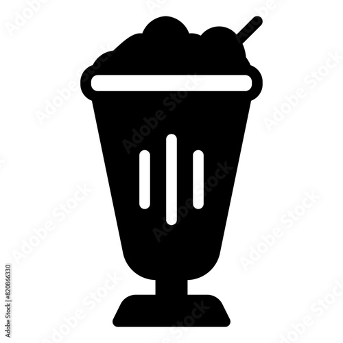 Milkshake Icon in Solid Style