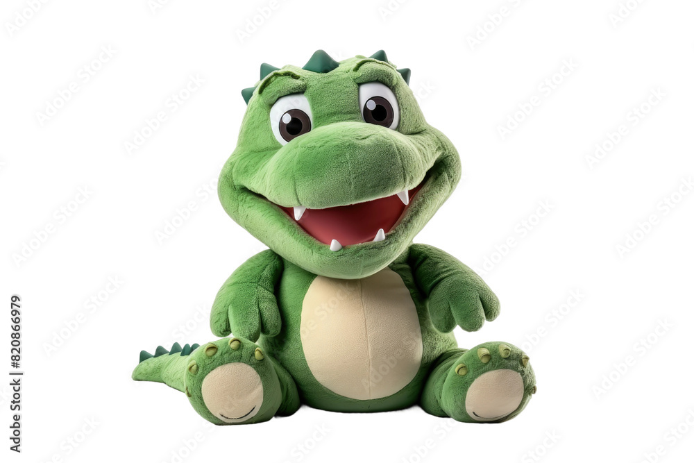 Obraz premium The Enchanted Green Crocodile on Transparent PNG Background...