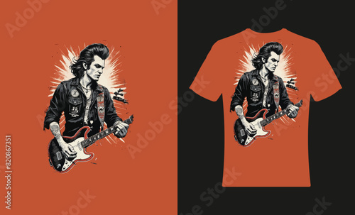 Rockstar Playing Guitar t shirt design