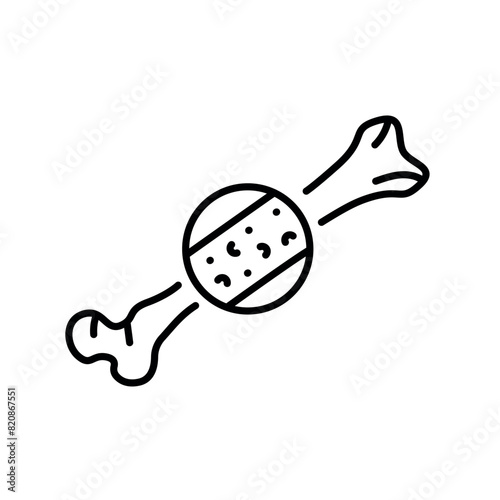Osteoporosis line black icon. Human disease sign for web page, mobile app,