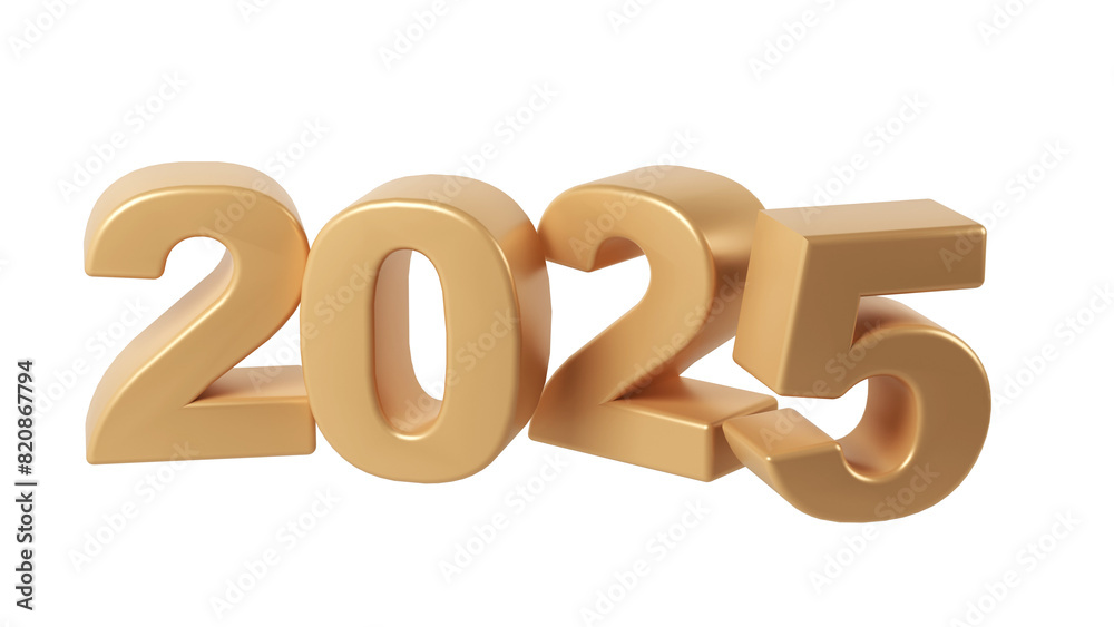 Happy New Year 2025 with shiny 3D numbers. Holiday christmas gold celebration design. Premium element Illustration for poster, banner, calendar and greeting card Happy New Year 2025 with shiny 3D numbers. Holiday christmas gold celebration design. Premium element Illustration for poster, banner, calendar and greeting card