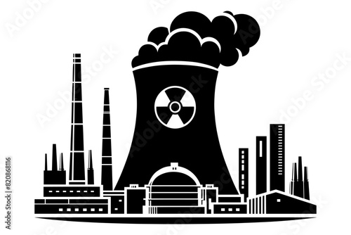 Nuclear plant clip art. Vector illustration
