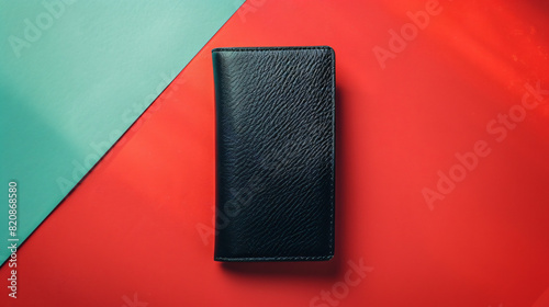 Stylish wallet on color background © Rimsha