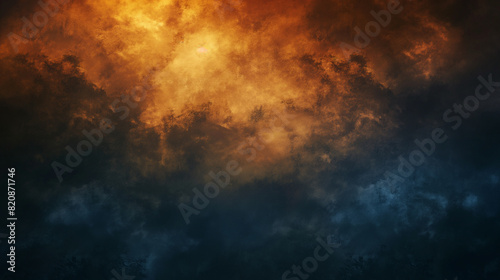 Background of Renaissance Dark Stormy Clouds  Rolling Black Amber Gold Sinister Dusk Dramatic