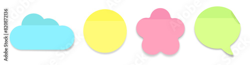 post-its shapes flower circle clouod speach bubble color horizontal