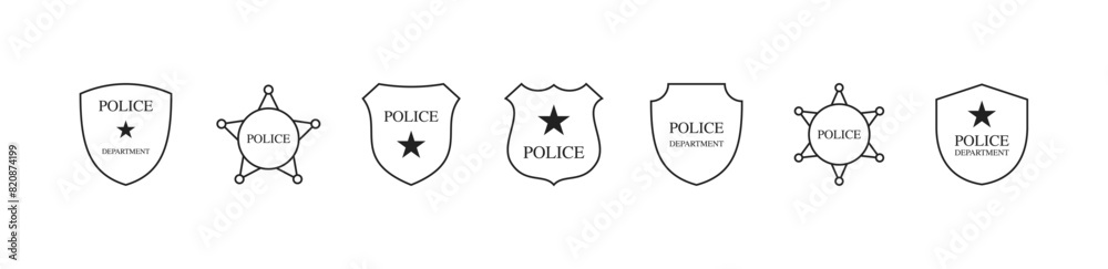 Police department badge icon set. Vector EPS 10 Police department badge icon set. Vector EPS 10