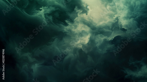 Background of Renaissance Dark Stormy Clouds  Brooding Cyan Teal Turquoise Nightfall Chiaroscuro